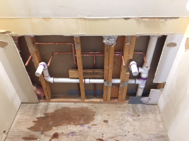 Exposed hot water pipes