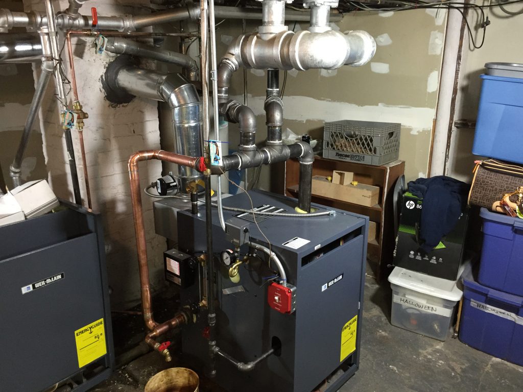 A newly installed boiler